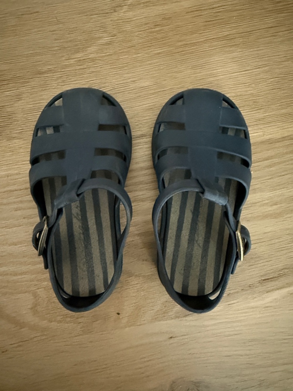 Children's Navy Blue Buckle Jelly Sandals